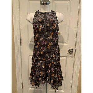 Rebecca Taylor Gray & Multicolor Floral & Geometric Patterned Dress, Size 0 (US)